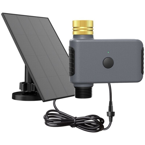 Solar WiFi Irrigation Timer  Irrigation System 2 Zone Timing Controller Programmable Timer Sprinkler for Garden,NPT 1