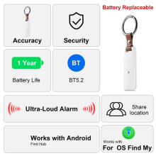 4PCS  Air Tag Tracker Dual System for IOS Android , Portable Anti-Lost Locator to Prevent the Loss Valuable Item