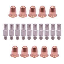 10 Pcs Electrodos PR0110 10 Pcs Puntas de Boquilla PD0116 (Orificio de 1.0 mm) para S45 CUT55 PT-40 IPT-40 IPT-60 HC4000 Antorcha de Plasma