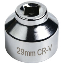 29mm Oil Filter Socket Wrench, 3/8" Square Drive CR-V Steel Oil Filter Removal Tool, Non-Slip Oil Filter Socket