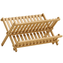 HOMCOM 2-Tier Foldable Kitchen Storage Rack