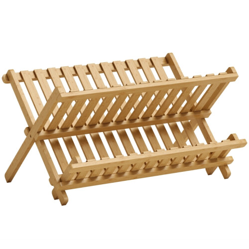 HOMCOM 2-Tier Foldable Kitchen Storage Rack