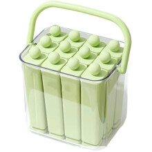 Silicone Ice Mold Ice Tray with Lid Handle Diy Juice Coffee Easy Release DIY Jelly Making Green
