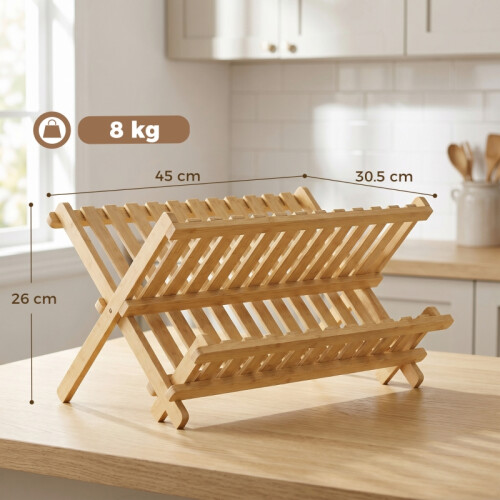 HOMCOM 2-Tier Foldable Kitchen Storage Rack 2