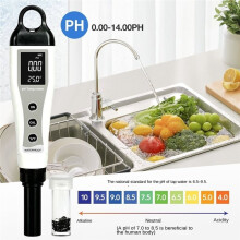 Bärbar Vattenkvalitetstestpenna (Temperatur, Hårdhet, Ledningsförmåga) & Högprecisions PH-Testare med Platt Yta