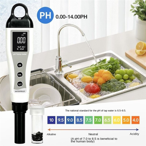 Portable Water Quality Test Pen (Temperature, Hardness, Conductivity) & High-Precision Flat-Surface PH Tester