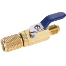 1set Air Conditioning Valve 1/4" SAE Adapter Straight-Through Refrigerant Valve Replacement Parts One-Piece