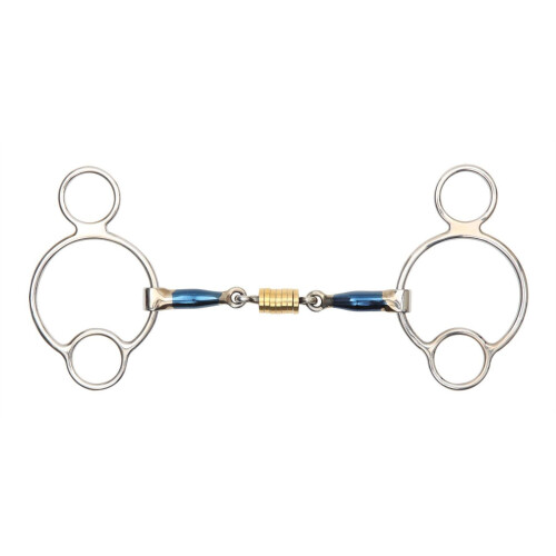 (4.5in, Blue) Shires Sweet Iron Roller Horse Universal Bit