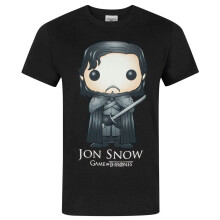 (S, Black) Game Of Thrones Official Mens Funko Jon Snow T-Shirt