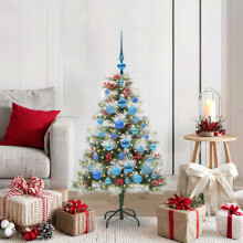 vidaXL Artificial Christmas Tree Green and white 120 cm