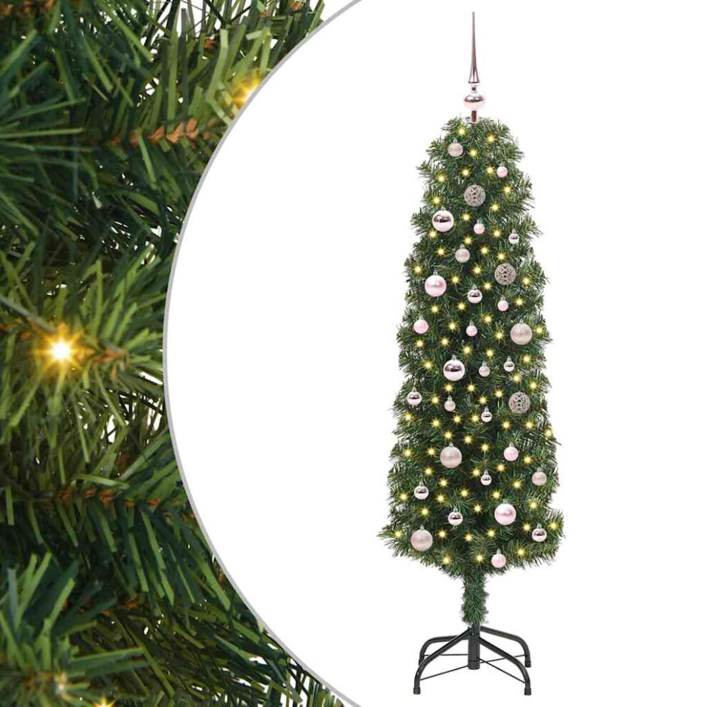 vidaXL Artificial Christmas Tree with 150 LEDs - Green - 150 x 43 cm - Image 2