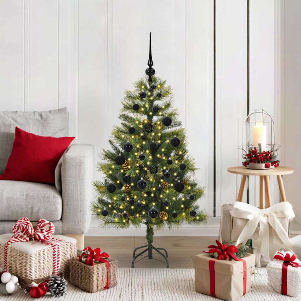 Vidaxl Artificial Hinged Christmas Tree With Cones Green 120 Cm
