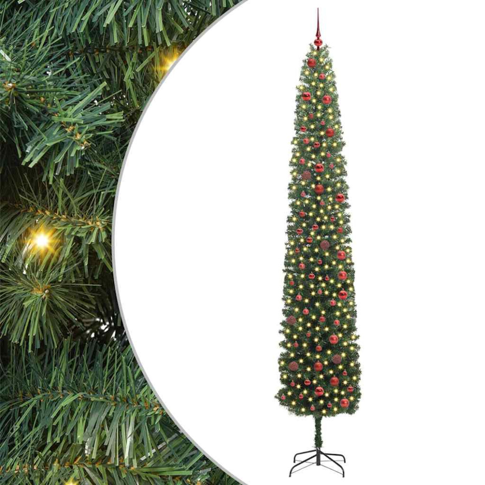 Vidaxl (Green, 300 Cm) Slim Artificial Christmas Tree Decoration Artificial Tree Xmas Tree