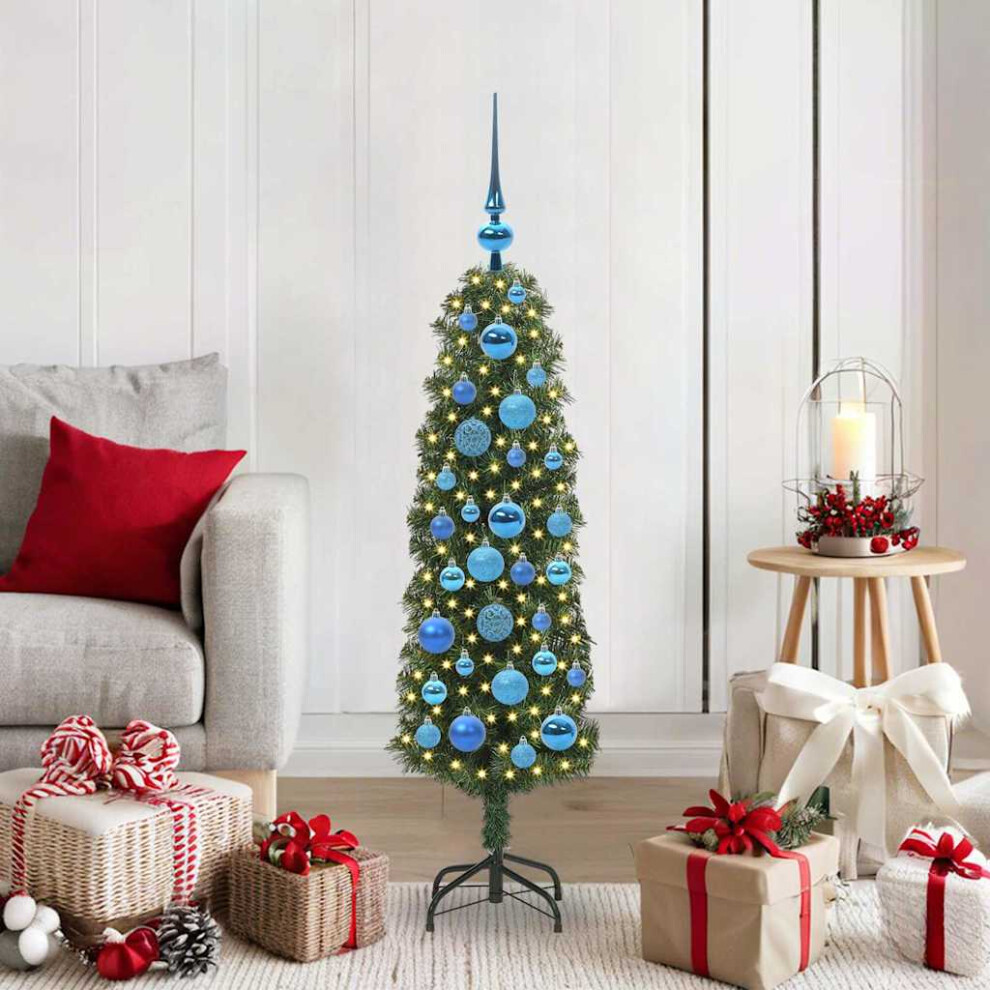 vidaXL Artificial Christmas Tree with LED Lights - 120 cm - Green - Image 2
