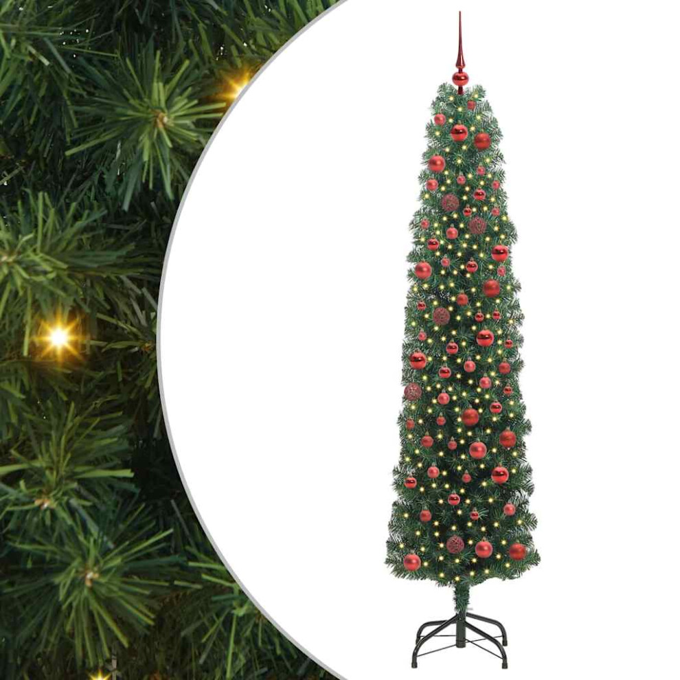 Vidaxl (Green, 180 Cm) Slim Artificial Christmas Tree Decoration Artificial Tree Xmas Tree