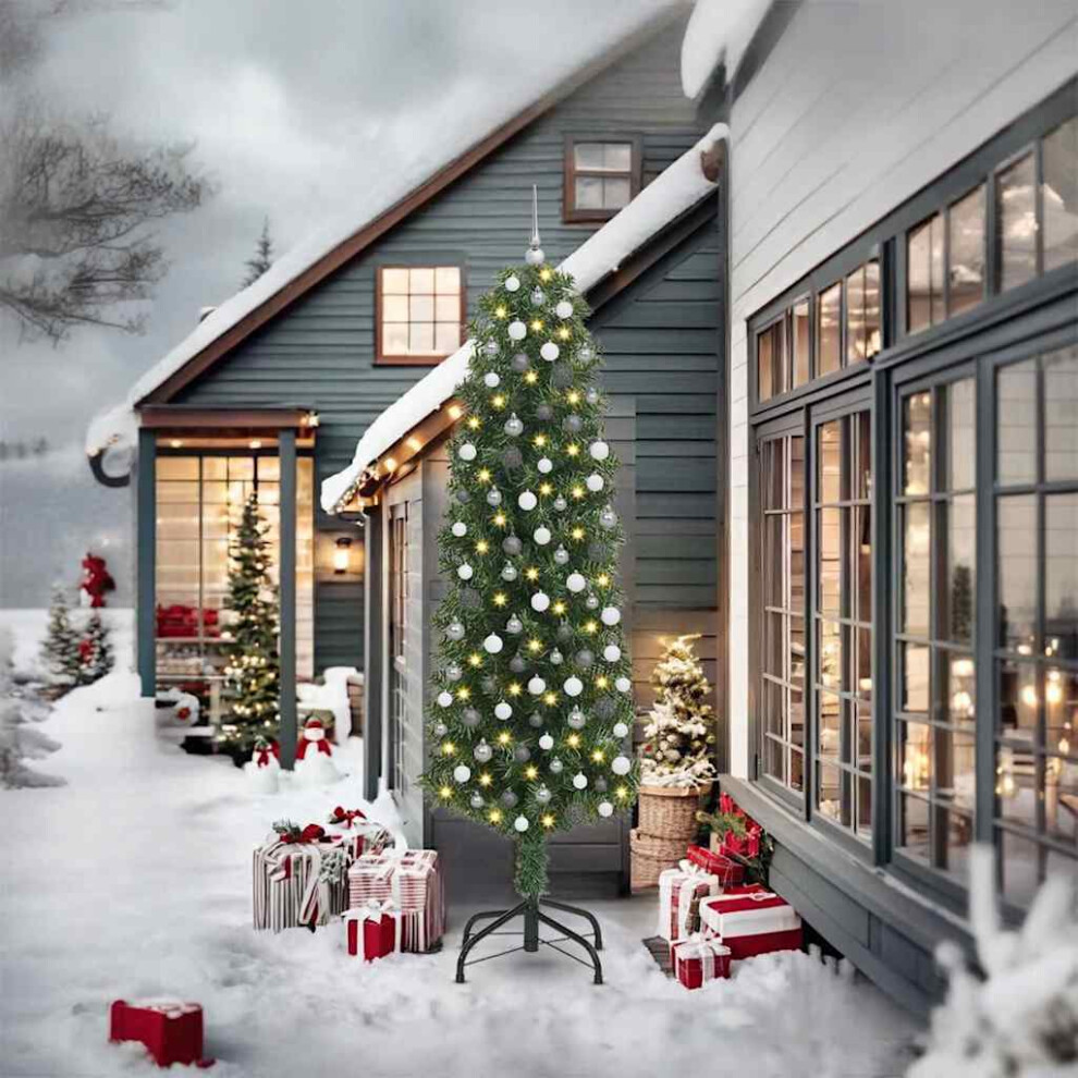 Vidaxl (Green, 240 Cm) Slim Artificial Christmas Tree Decoration Artificial Tree Xmas Tree
