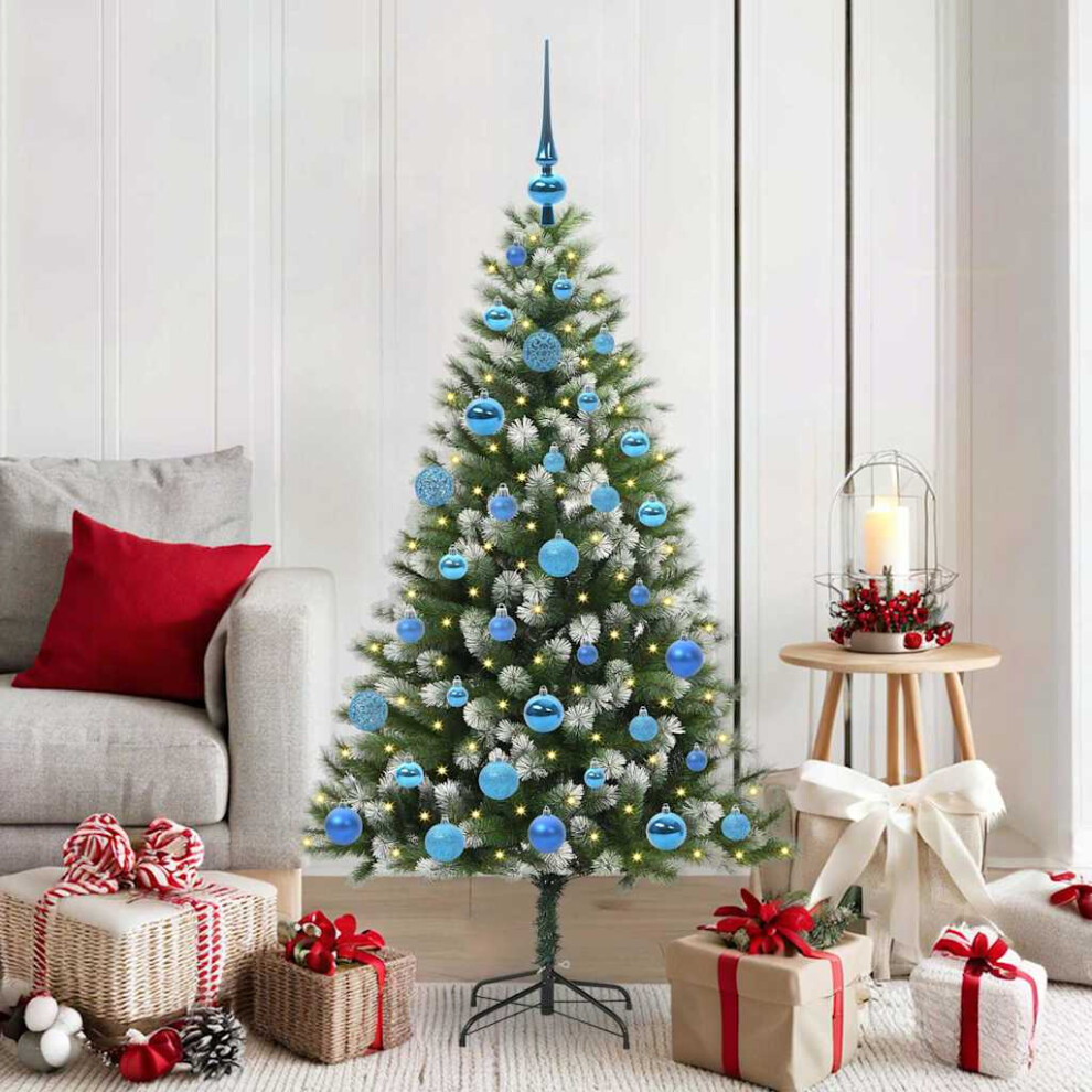 Vidaxl Artificial Hinged Christmas Tree With Flocked Snow 150 Leds