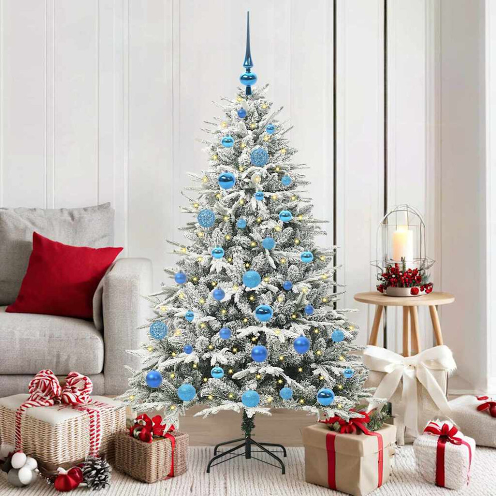 Vidaxl (Green And White, 150 X 90 Cm) Artificial Christmas Tree Leds & Ball Set Multi Colours Multi Sizes