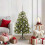 VidaXL vidaXL Artificial Hinged Christmas Tree with Cones Green 120 cm 1