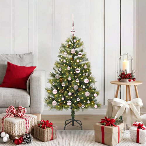 VidaXL vidaXL Artificial Hinged Christmas Tree with Cones Green 120 cm