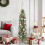 VidaXL vidaXL Artificial Slim Christmas Tree Green and White 120 cm 1
