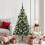 VidaXL vidaXL Artificial Hinged Christmas Tree with Flocked Snow 150 LEDs 1