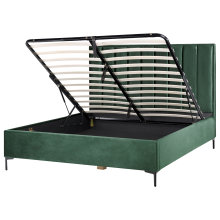 Ottoman Bed SEZANNE Velvet Dark Green 180 x 200 cm (EU Super King)