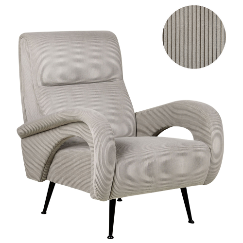 Beliani Armchair SVALOV Corduroy Grey