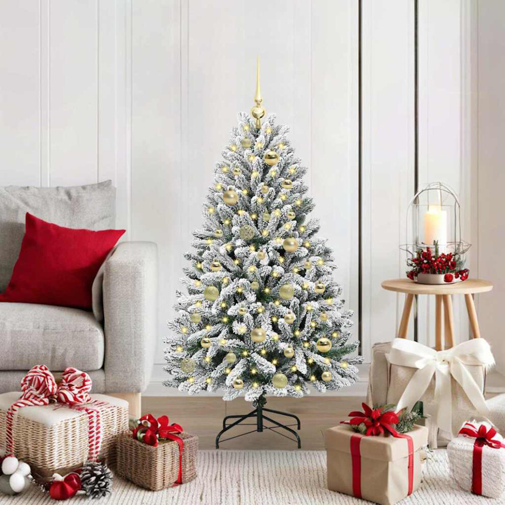 Vidaxl Artificial Christmas Tree Green And White 120 Cm Pvc And Metal