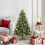 VidaXL vidaXL Artificial Hinged Christmas Tree 150 LEDs Green 120 cm 1