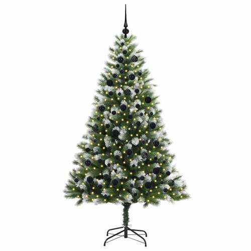 VidaXL vidaXL Artificial Hinged Christmas Tree with Flocked Snow 300 LEDs 2