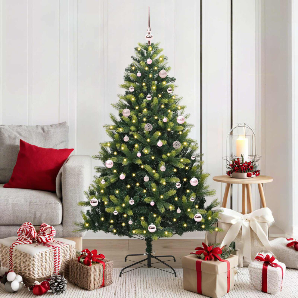 Vidaxl Artificial Hinged Christmas Tree 150 Leds Green 150 Cm