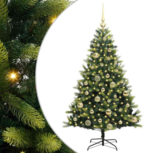 VidaXL vidaXL Artificial Hinged Christmas Tree 150 LEDs Green 120 cm 1