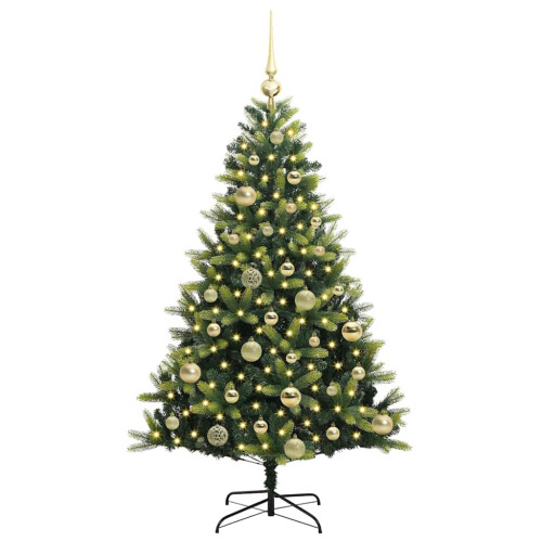 VidaXL vidaXL Artificial Hinged Christmas Tree 150 LEDs Green 120 cm 2
