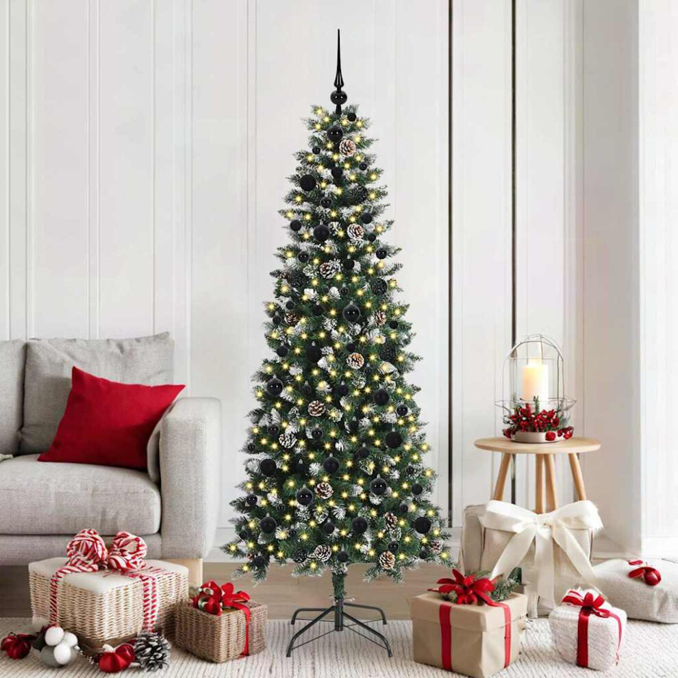 vidaXL Artificial Christmas Tree with 300 LEDs - 180 cm - Green - Image 3
