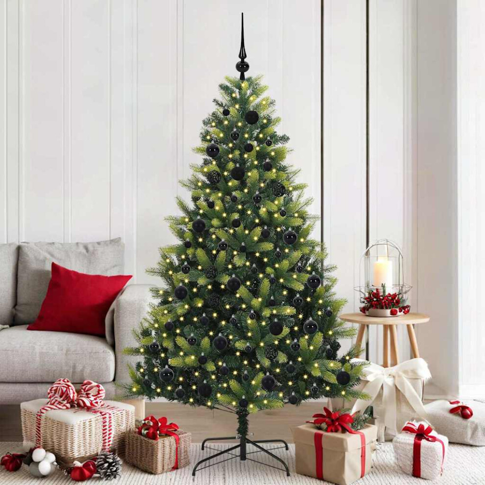 Vidaxl Artificial Hinged Christmas Tree 300 Leds Green 180 Cm