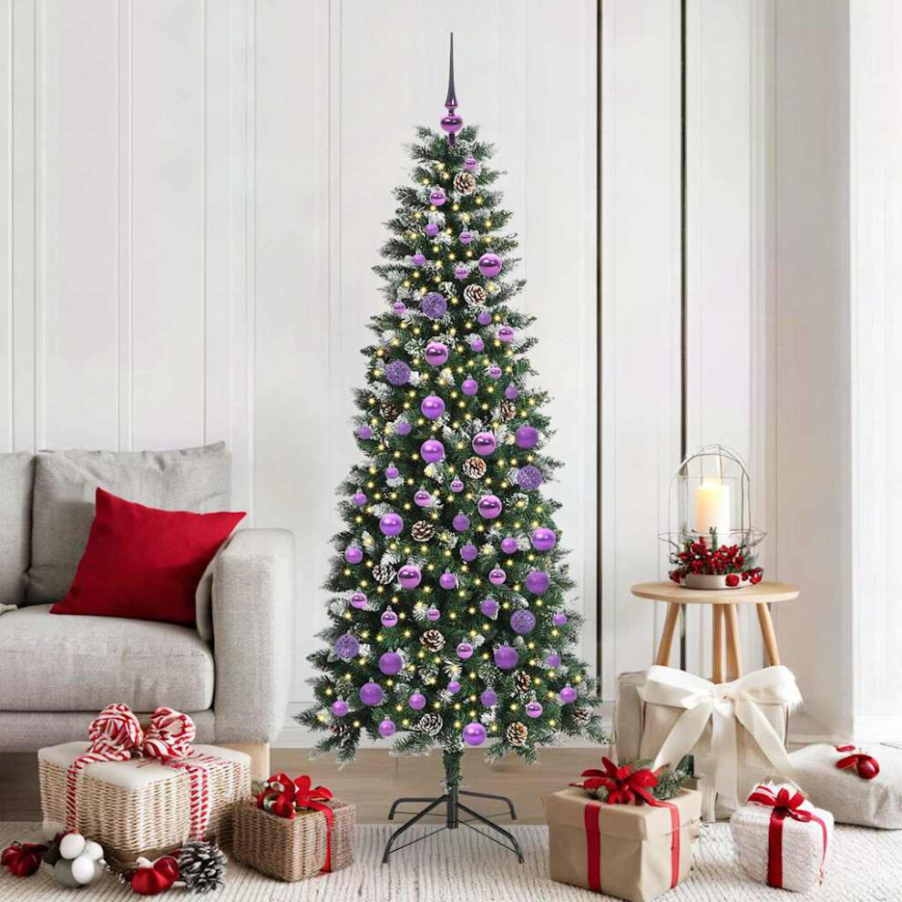 vidaXL Artificial Christmas Tree with 300 LEDs - Green - 180 cm - Image 3