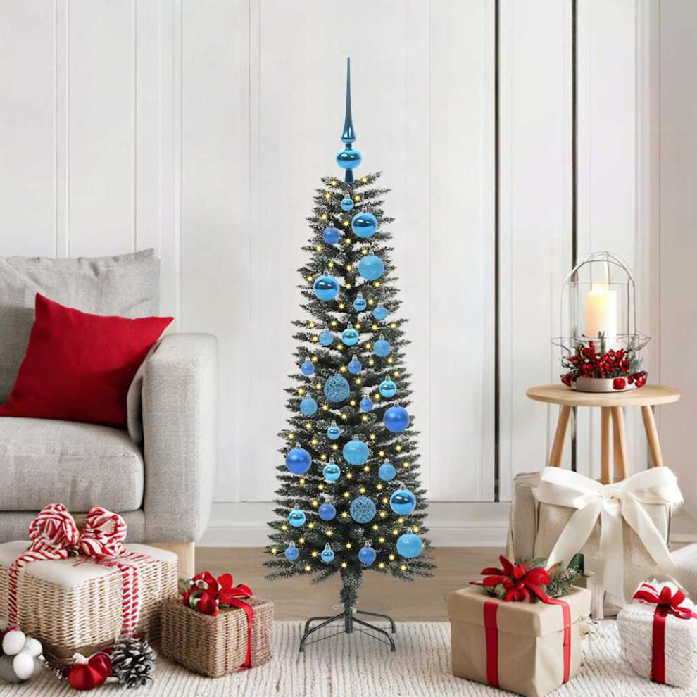 Pre-Lit Baubles Artificial Christmas Tree 4Ft Blue/Green Vidaxl - Image 3