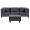 Beliani Modular Sofa 3 Seater UNSTAD Dark Grey Fabric with Ottoman 1