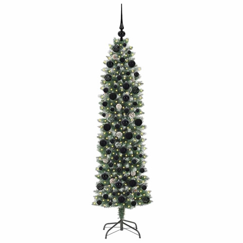 VidaXL vidaXL Artificial Slim Christmas Tree Green and White 180 cm 2