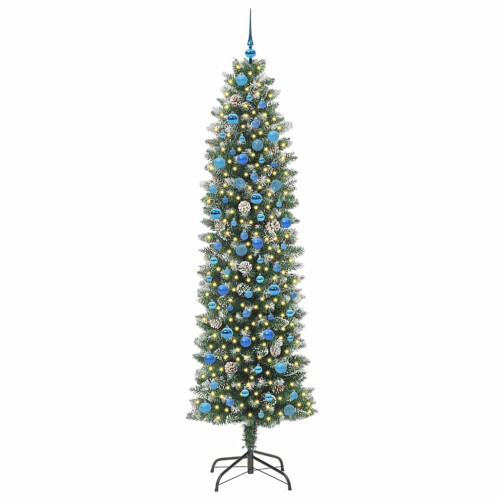 VidaXL vidaXL Artificial Slim Christmas Tree Green and White 240 cm 2