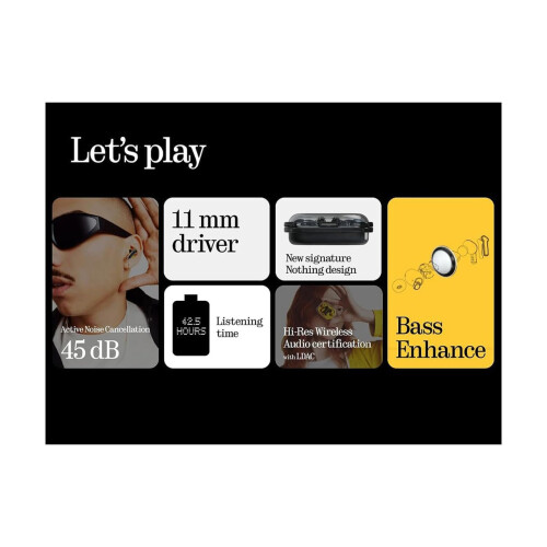 Nothing Ear (a) True Wireless Earbuds Yellow with Noise Cancelling Mic 2