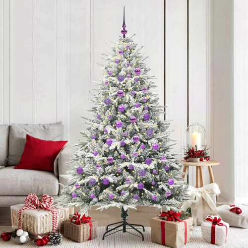 VidaXL vidaXL Artificial Pre-lit Christmas Tree with Ball Set Green 180 cm