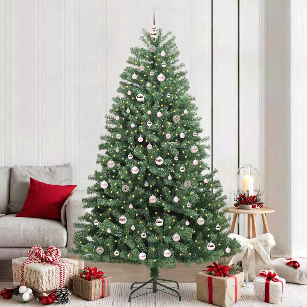 Vidaxl Artificial Hinged Christmas Tree Green 210 Cm Pvc And Metal