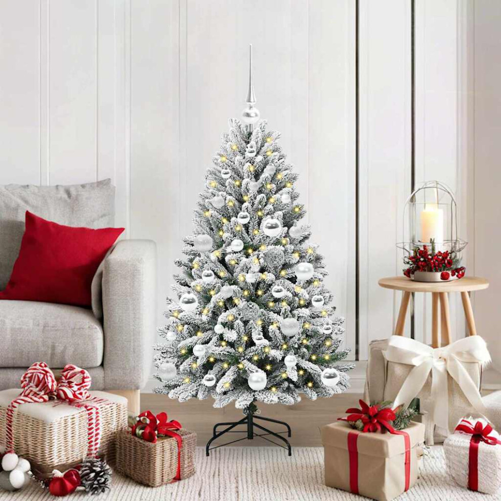 Vidaxl Artificial Christmas Tree Green And White 120 Cm Pvc And Metal