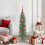VidaXL vidaXL Artificial Slim Christmas Tree Green and White 120 cm 1