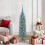 VidaXL vidaXL Artificial Slim Christmas Tree Green and White 120 cm 1