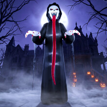 Outsunny 10 FT Halloween Inflatable Skeleton with Built-in LED Lights
