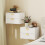 Homcom HOMCOM 2pcs Modern Floating Nightstands,  2 Drawers Bedside Tables, White 1