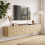 Homcom HOMCOM 2pcs Modern Floating Nightstands,  2 Drawers Bedside Tables, Oak 9